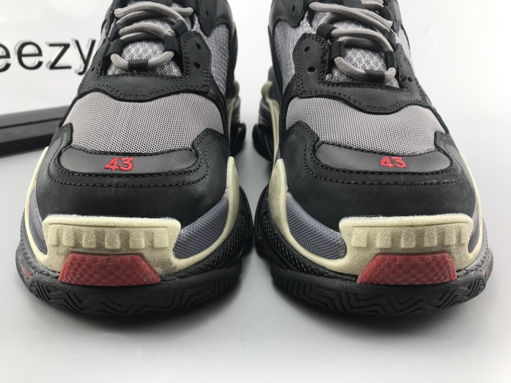 UA TRIPLE S TRAINERS DARK GREY RED WHITE