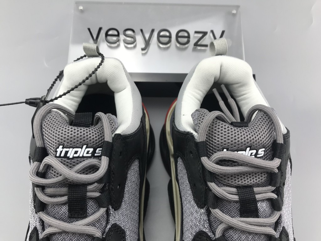 UA TRIPLE S TRAINERS DARK GREY RED WHITE