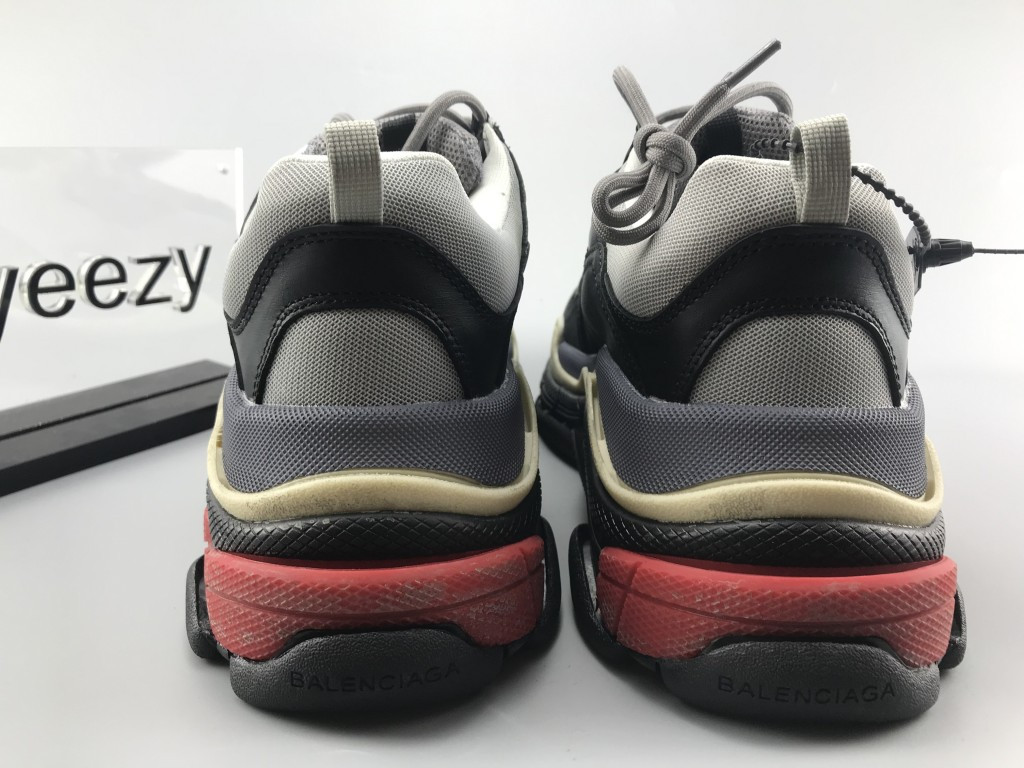 UA TRIPLE S TRAINERS DARK GREY RED WHITE