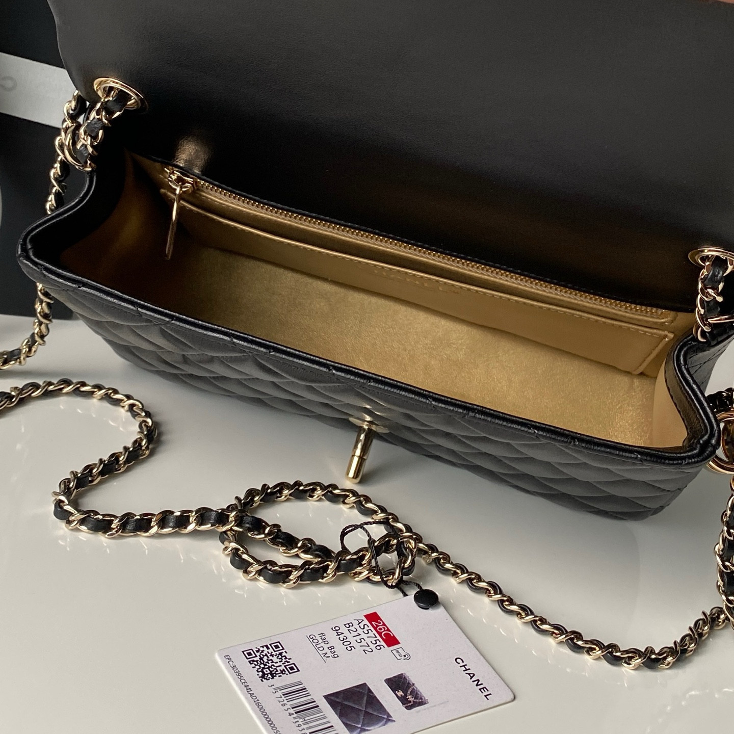Ch**el classic flap handbag cf as5756 14.5x23.5x7cm