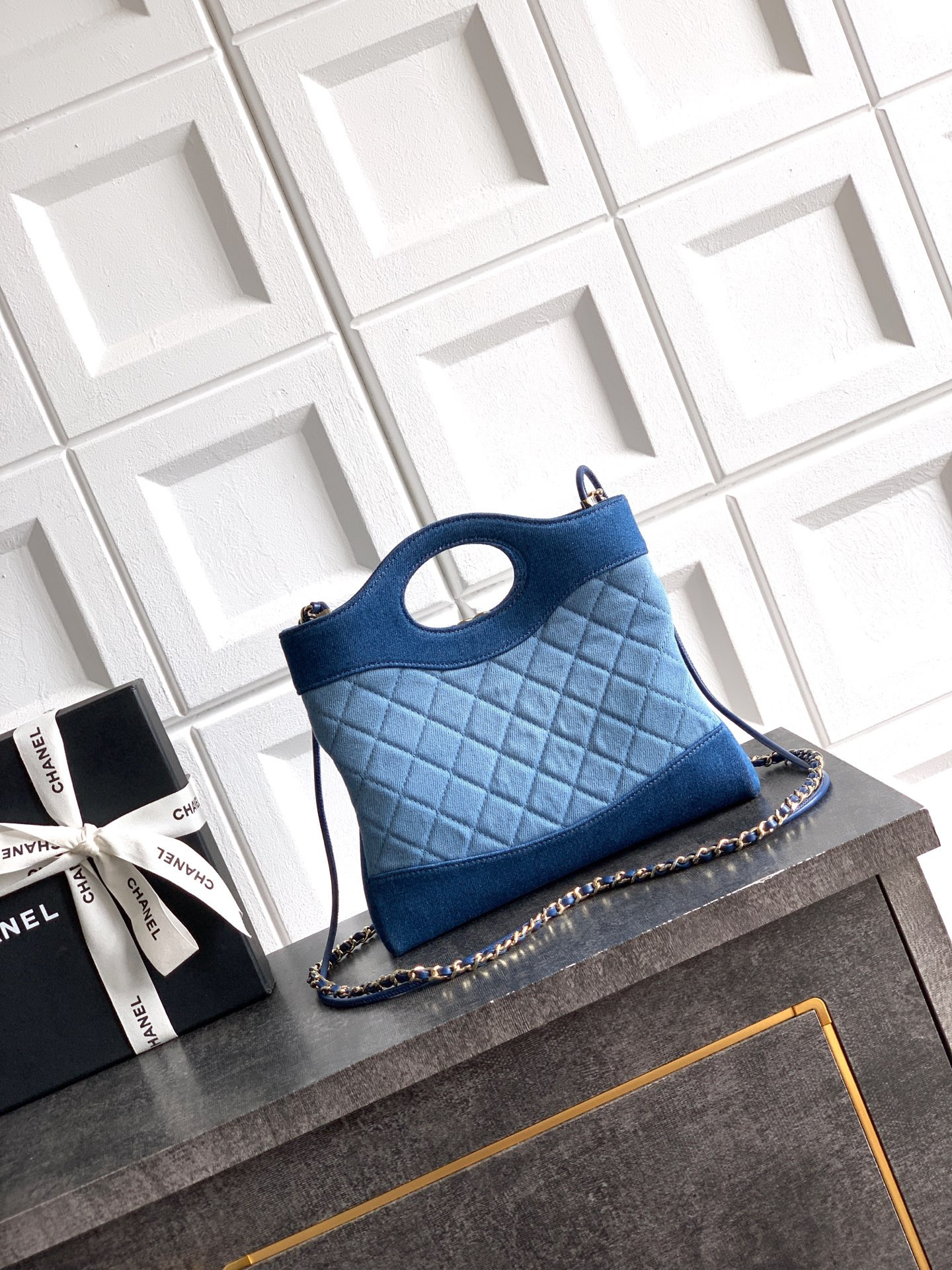 Ch**el 31 mini shopping bag light blue as4133 22x23x5cm