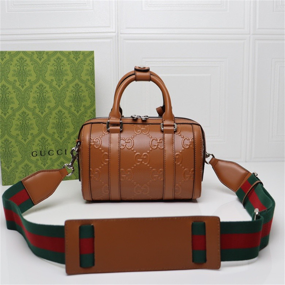 Gvc*1 JUMBO GG MINI DUFFLE BAG BROWN 8.6"W x 5.9"H x 4.9"D