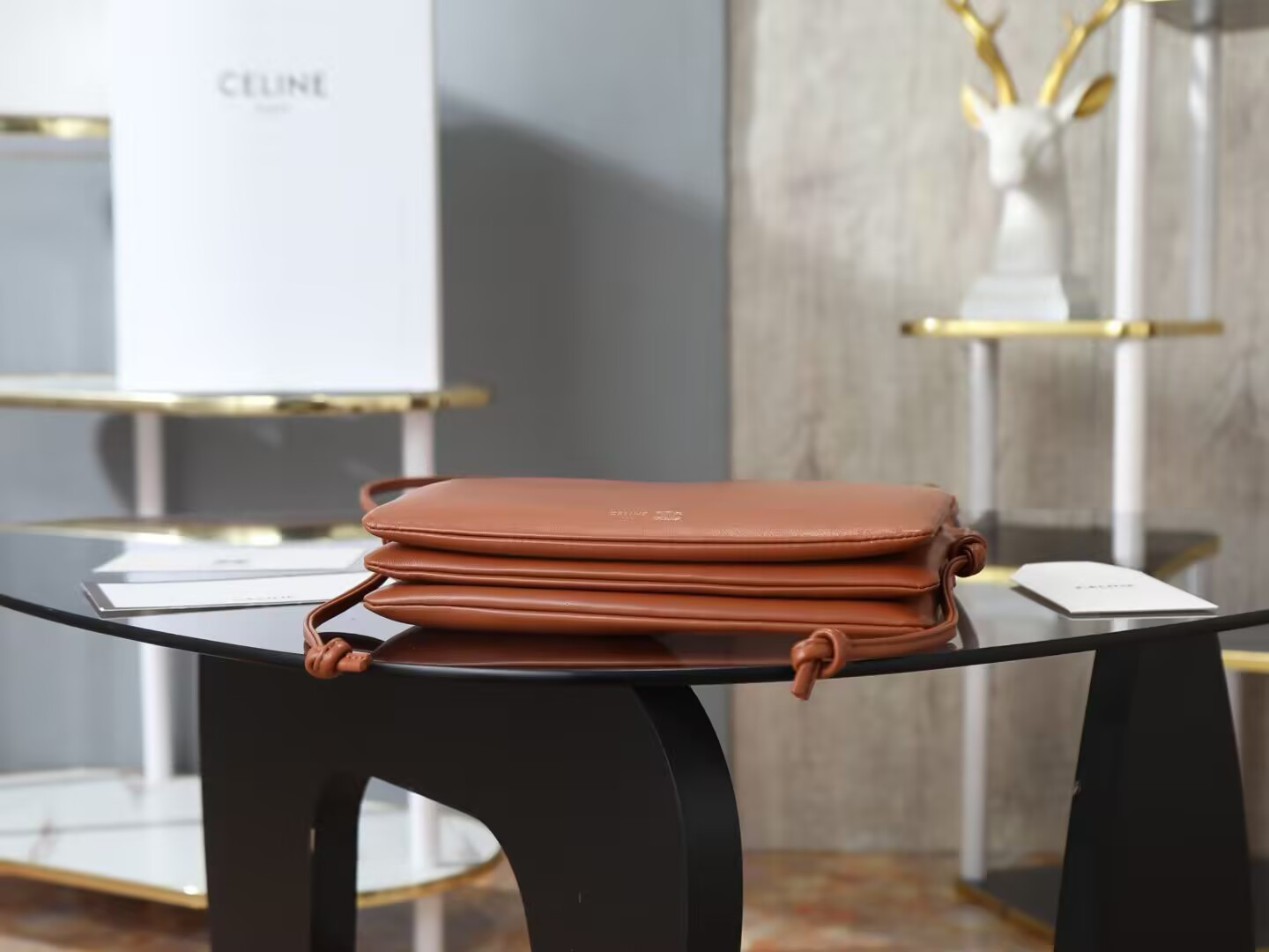 Ce1i*e trio flap in smooth lambskin 22.5x13x3.5cm