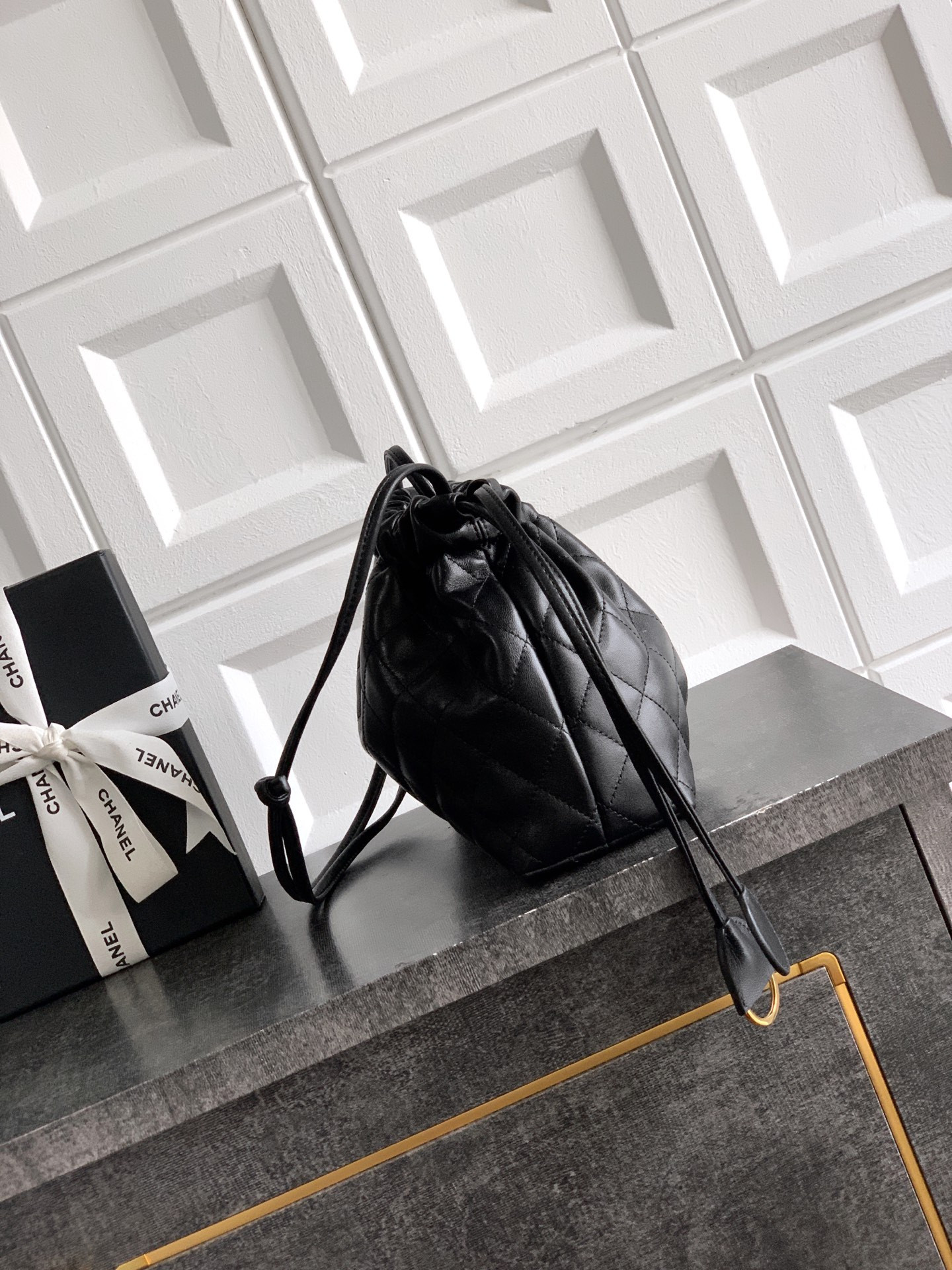 Ch**el clutch with leather strap ap5227 17x22x8cm