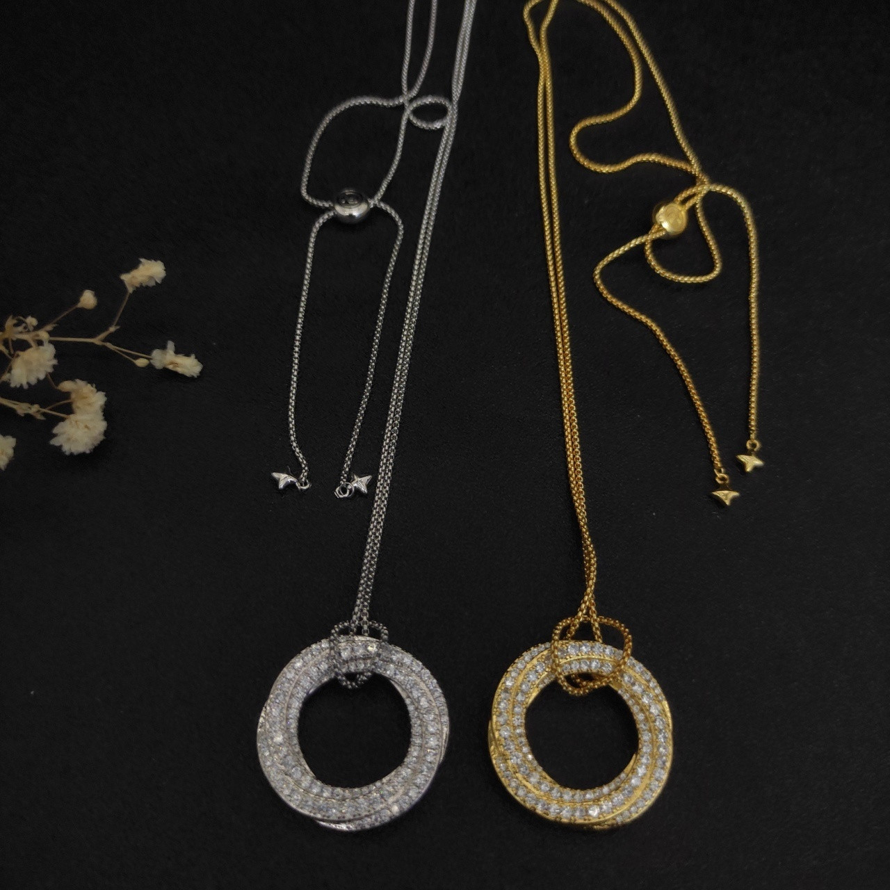 dau1d Yvrm*n 30mm round with full d1am0nds necklace(chain length 90cm chain thickness 1.5mm)