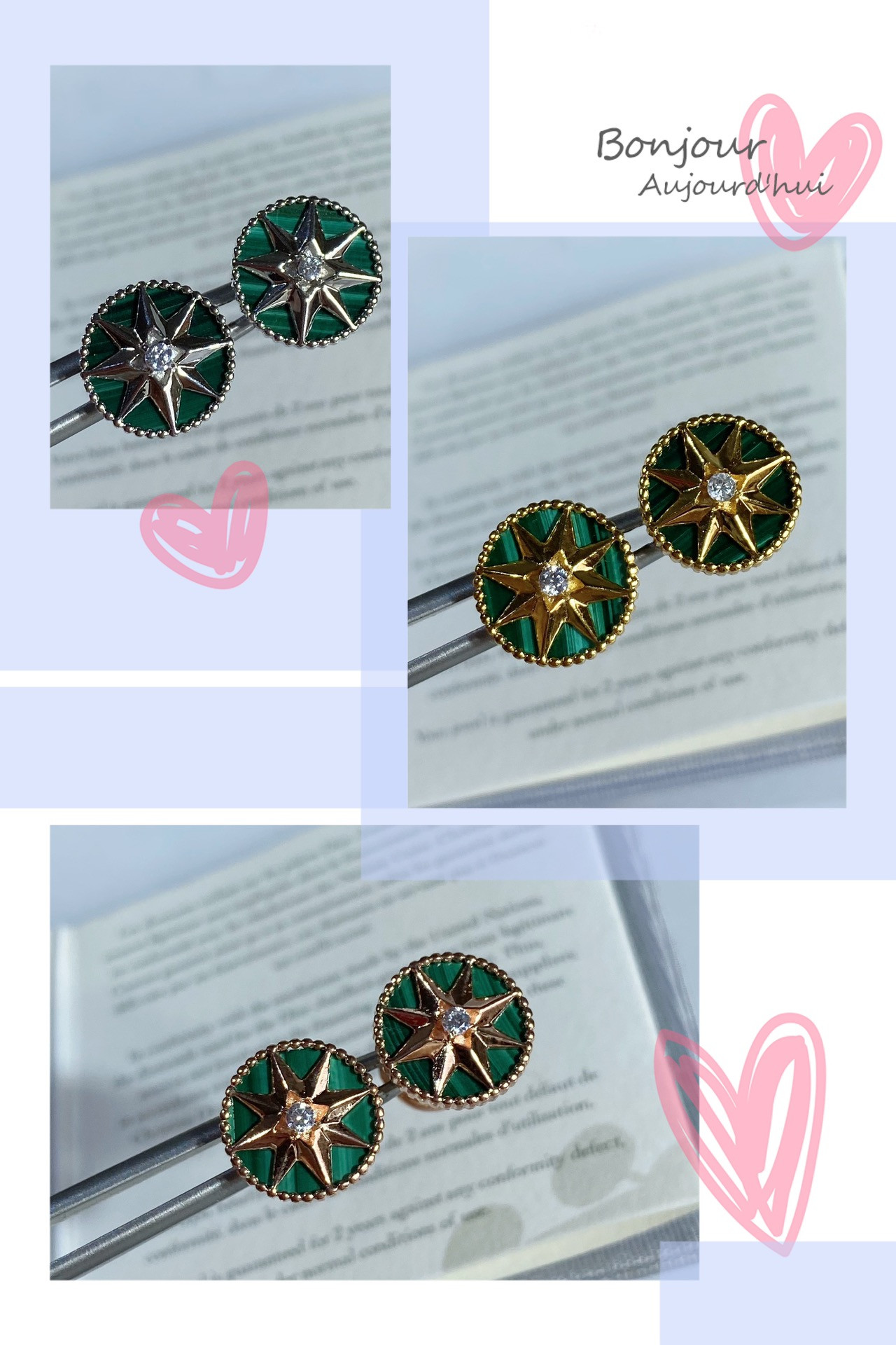 D10r compass Stud Earrings