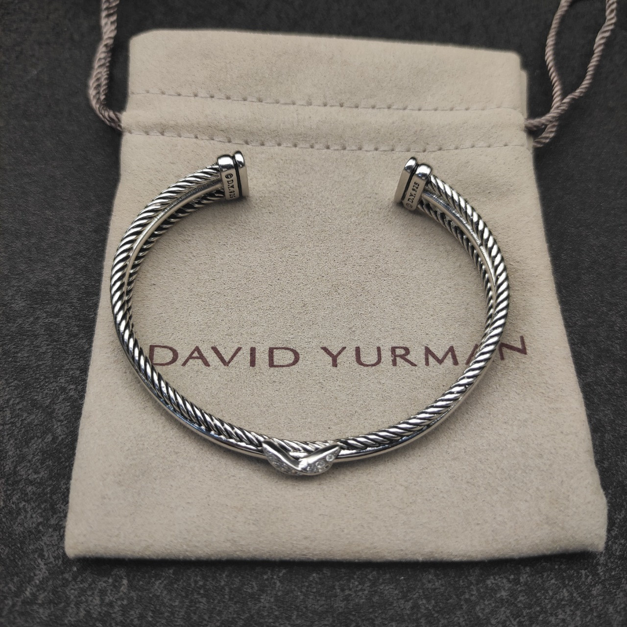 dau1d Yvrm*n 7mm three-line crossband d1am0nd x bracelet (wrist circumference 15-20cm)