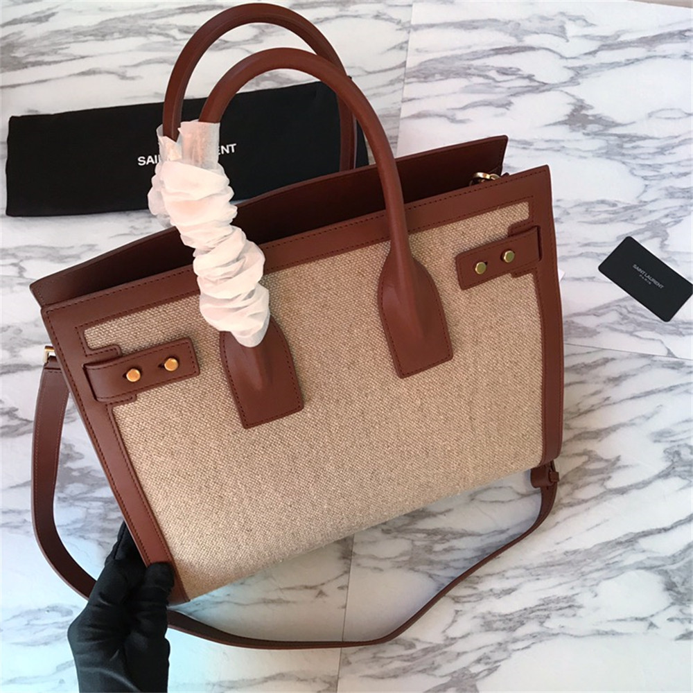 y51 sac de jour small in canvas and leather beige sea salt and bR1ck