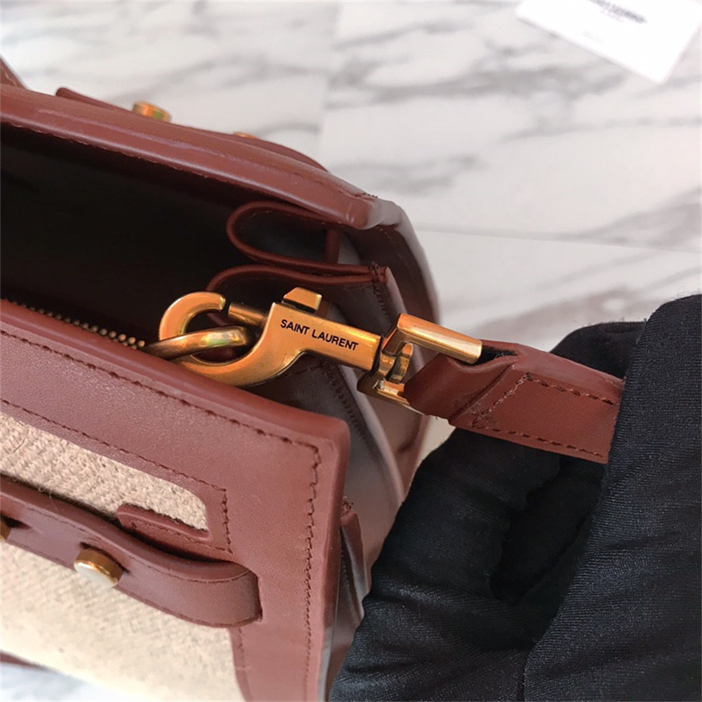 y51 sac de jour small in canvas and leather beige sea salt and bR1ck