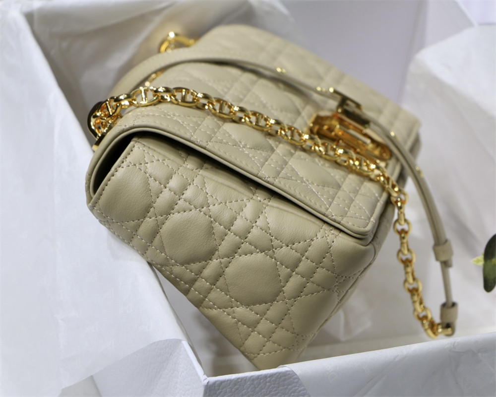 MEDIUM D10r CARO BAG Beige S*pple Cannage Calfskin 25.5 x 15.5 x 8 cm