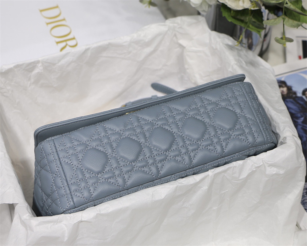 LARGE D10r CARO BAG Light Blue S*pple Cannage Calfskin 29 x 18 x 10 cm