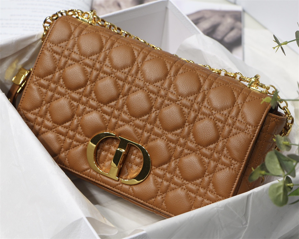 MEDIUM D10r CARO BAG Caramel S*pple Cannage Calfskin 25.5 x 15.5 x 8 cm