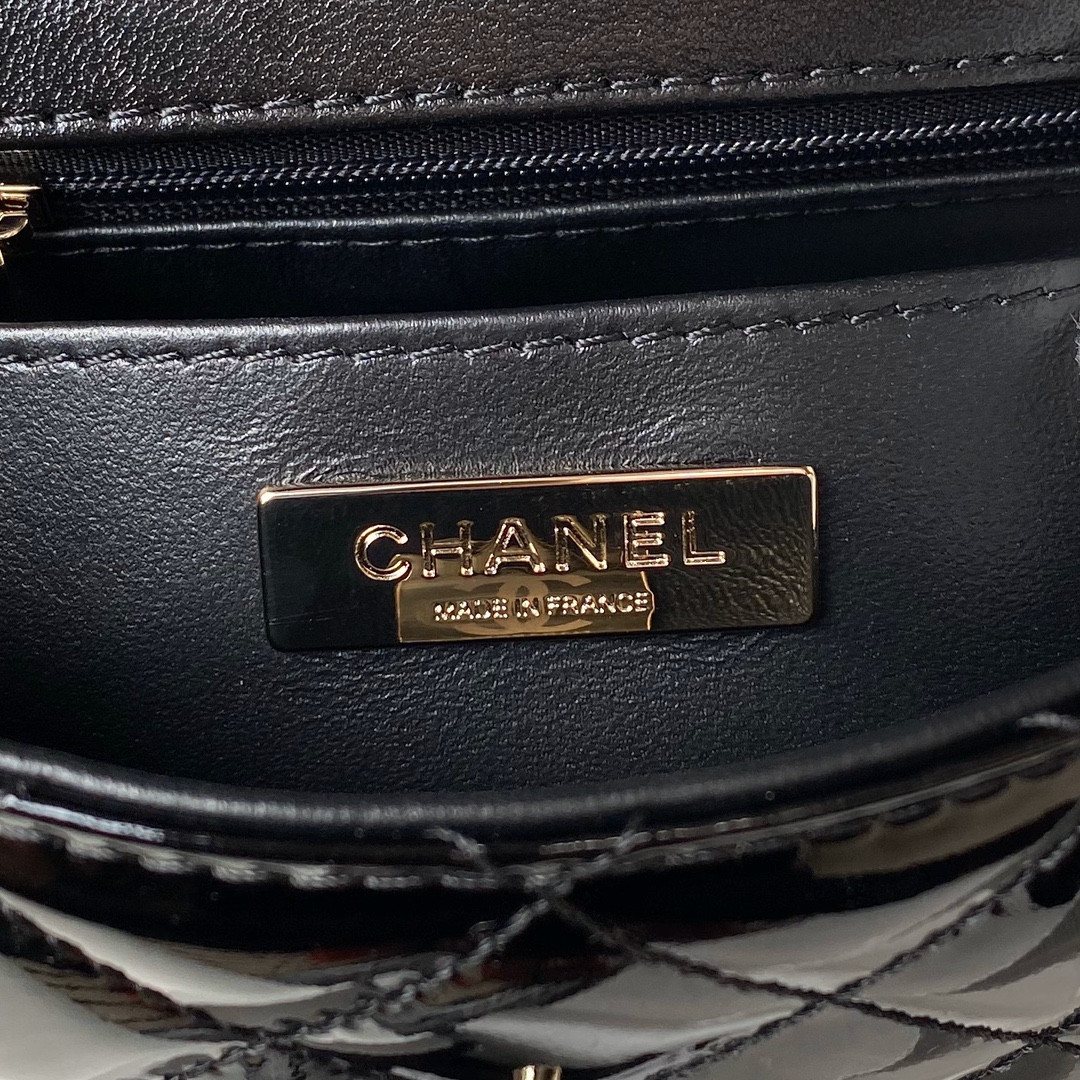 Ch**el FLAP BAG & STAR COIN PURSE BLACK 15.5×24×7.5cm