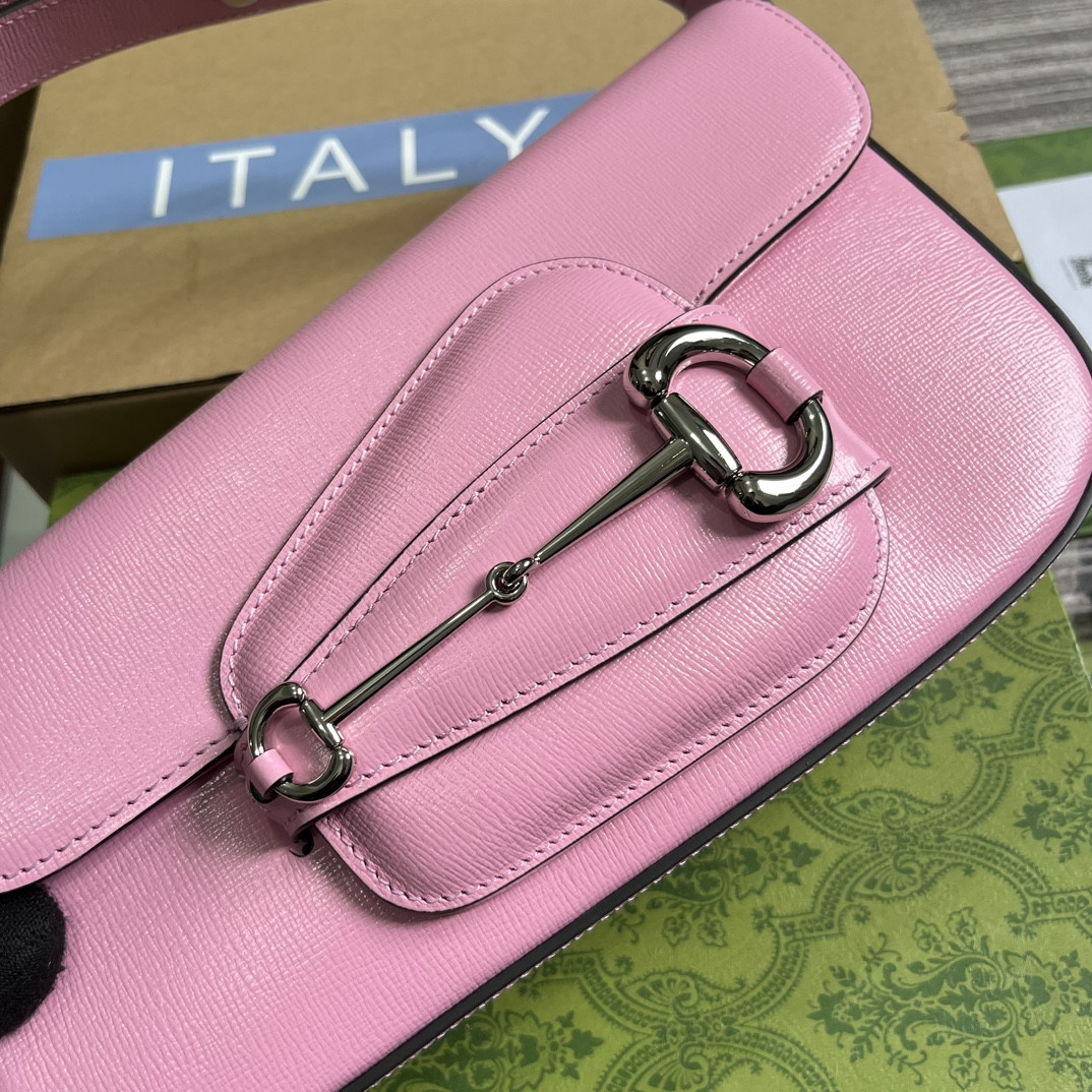 Gvc*1 HORSEBIT 1955 SMALL SHOULDER BAG pink 10.4"W x 6.7-4.1"H x 3.1-1.6"D