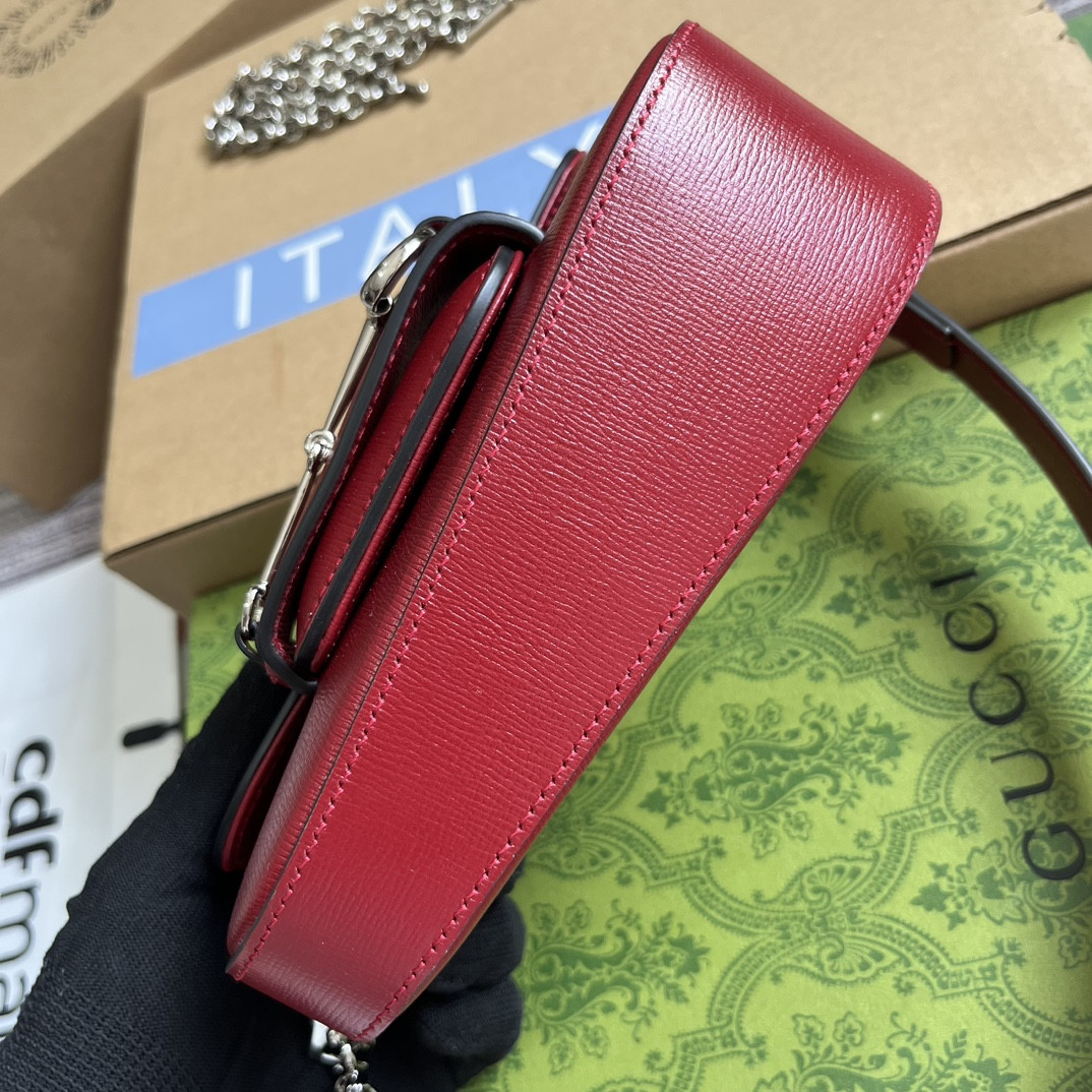 Gvc*1 HORSEBIT 1955 MINI SHOULDER BAG RED 7.7"W x 5-3.1"H x 2.4-1.2"D