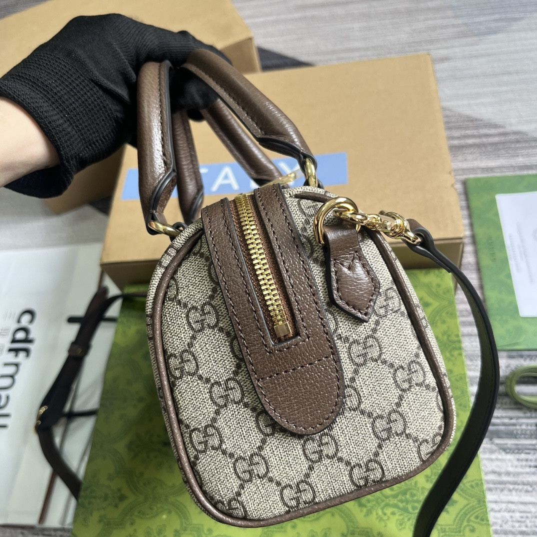 Gvc*1 OPHIDIA S*pER small BAG Beige and ebony 14x21.5x11.5cm
