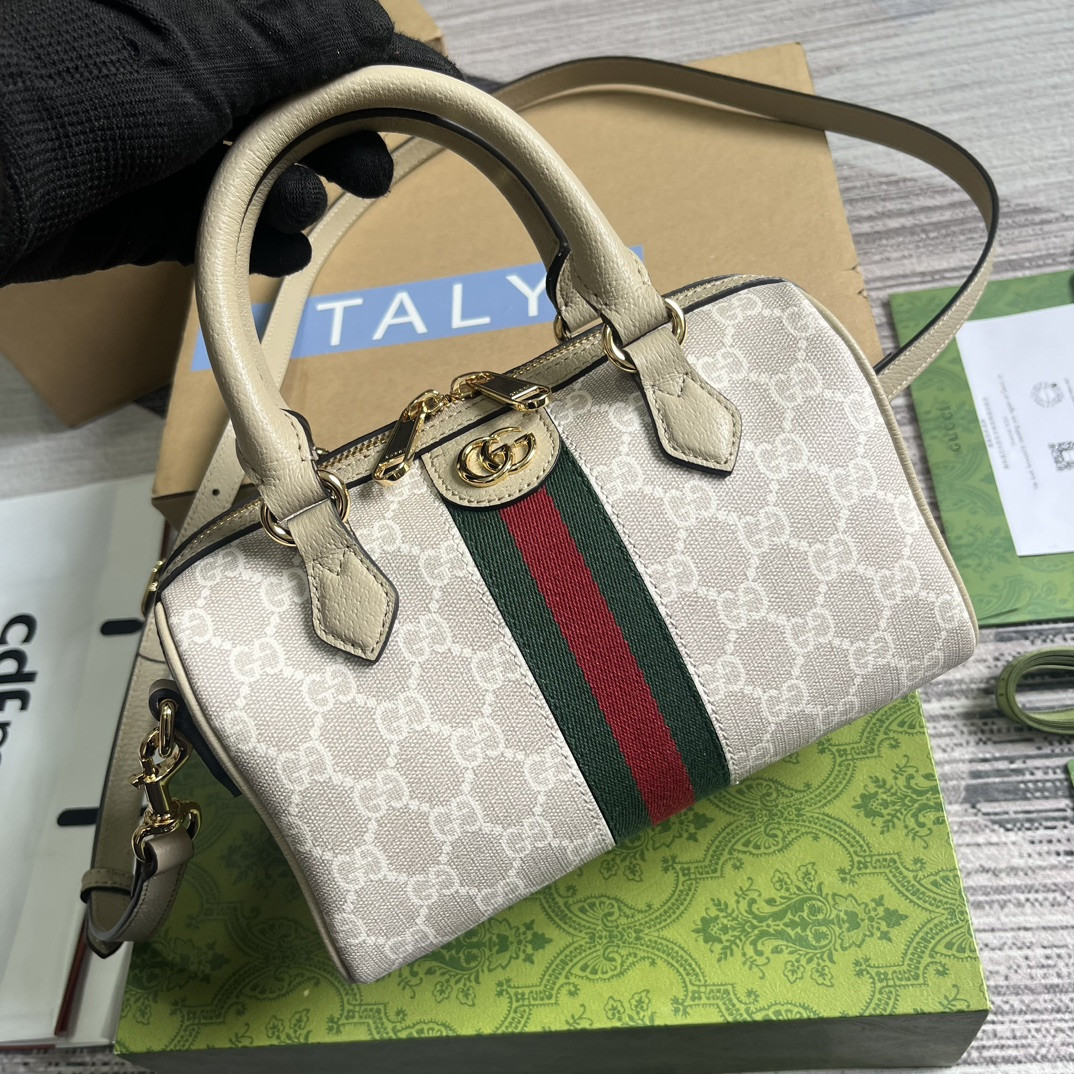 Gvc*1 OPHIDIA S*pER MINI BAG Beige and oatmeal 6.5"W x 3.9"H x 3.5"D