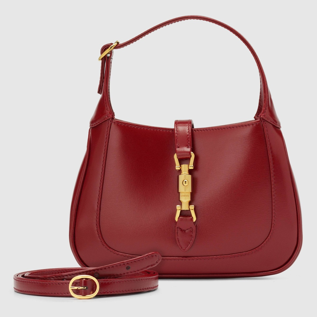 Gvc*1 JACKIE 1961 MINI SHOULDER BAG RED 7.5"W x 5.1"H x 1.2"D