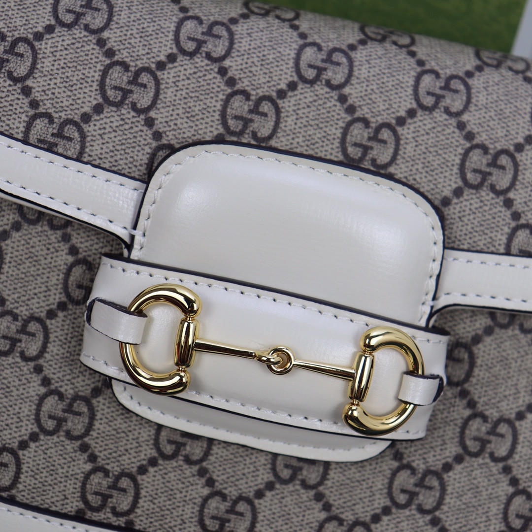 Gvc*1 HORSEBIT 1955 MINI BAG GRAY WHITE 8.1"W x 5.7"H x 2"D