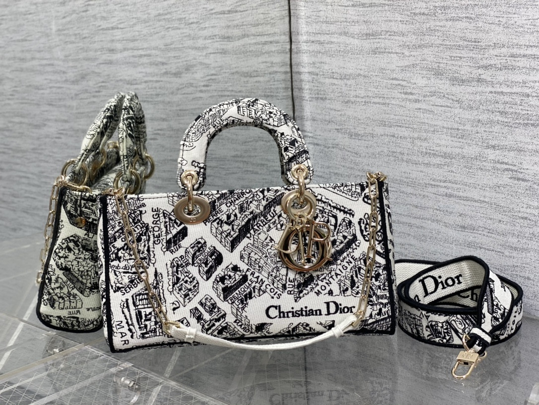 D10r Lady D-Joy bag medium black white 26 x 13.5 x 5 cm