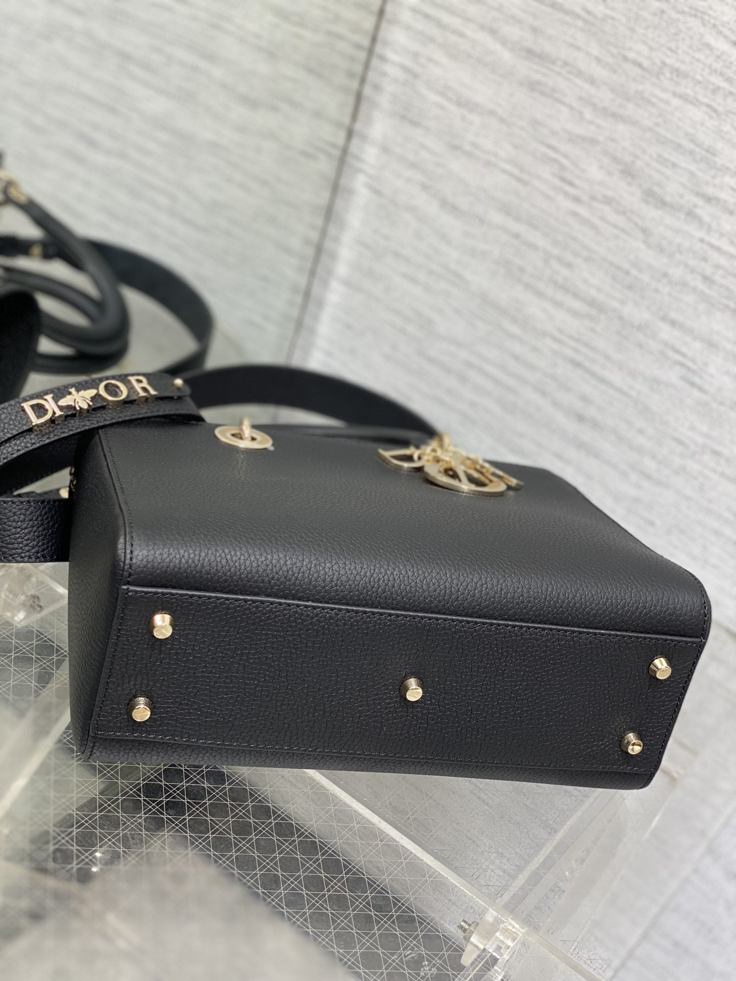 Medium Lady D-Sire My ABCD10r Bag  Black Bull Leather 12 x 8 x 5 inches