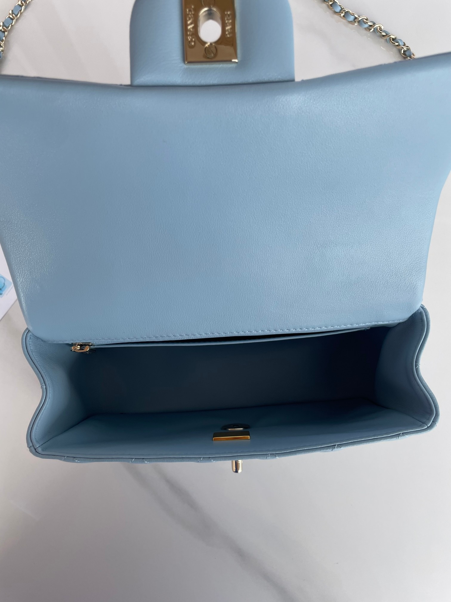 Ch**el Mini Classic Handbag With Top Handle 12 × 20 × 6 cm