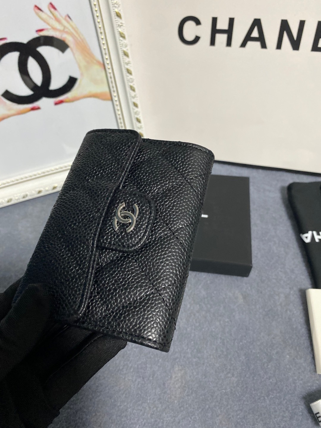 Ch**el FLAP WALLET 12 x 8.5cm