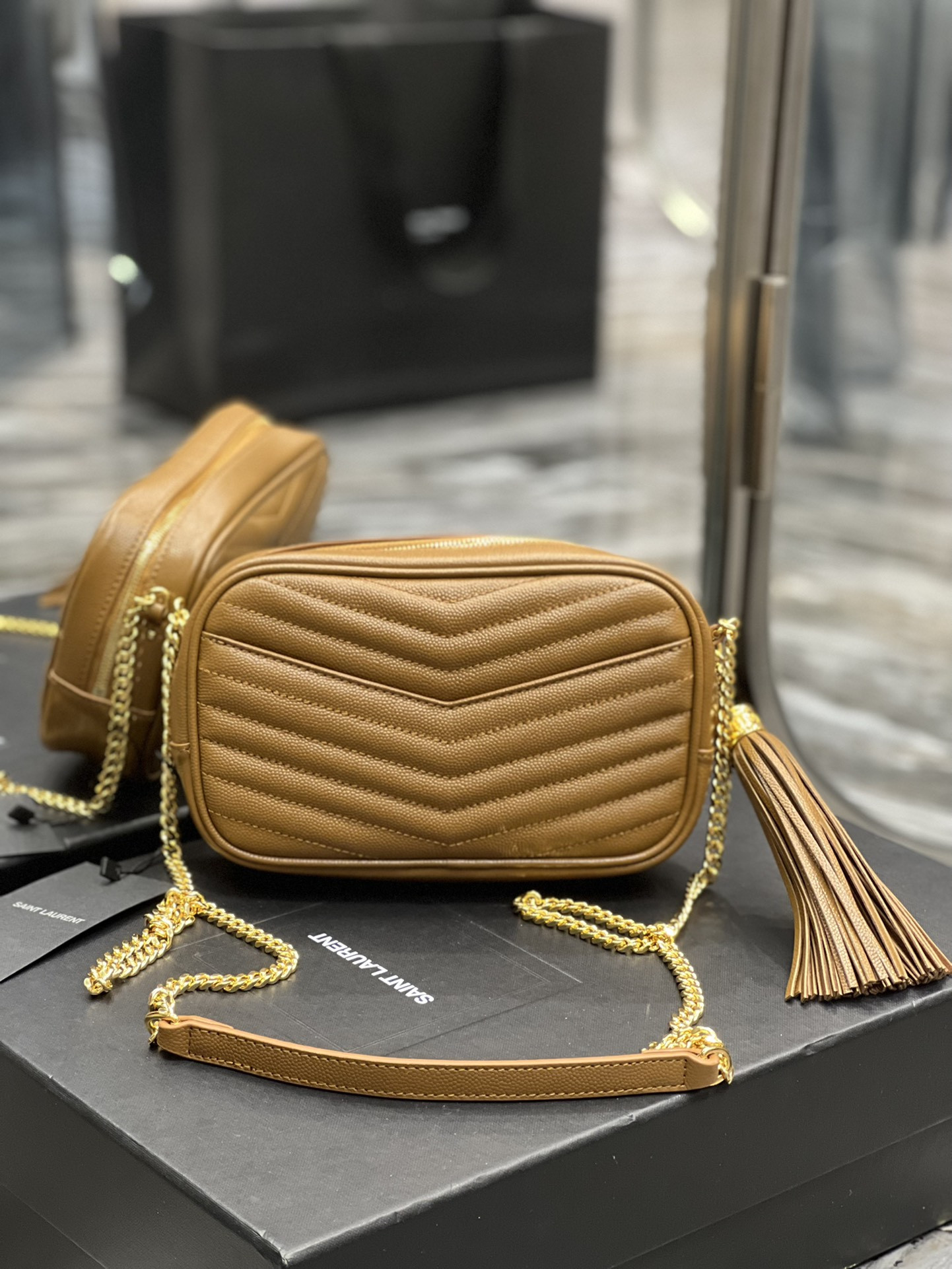 Y51 MINI LOU IN QUILTED LEATHER 7.5 X 4.1 X 2 INCHES