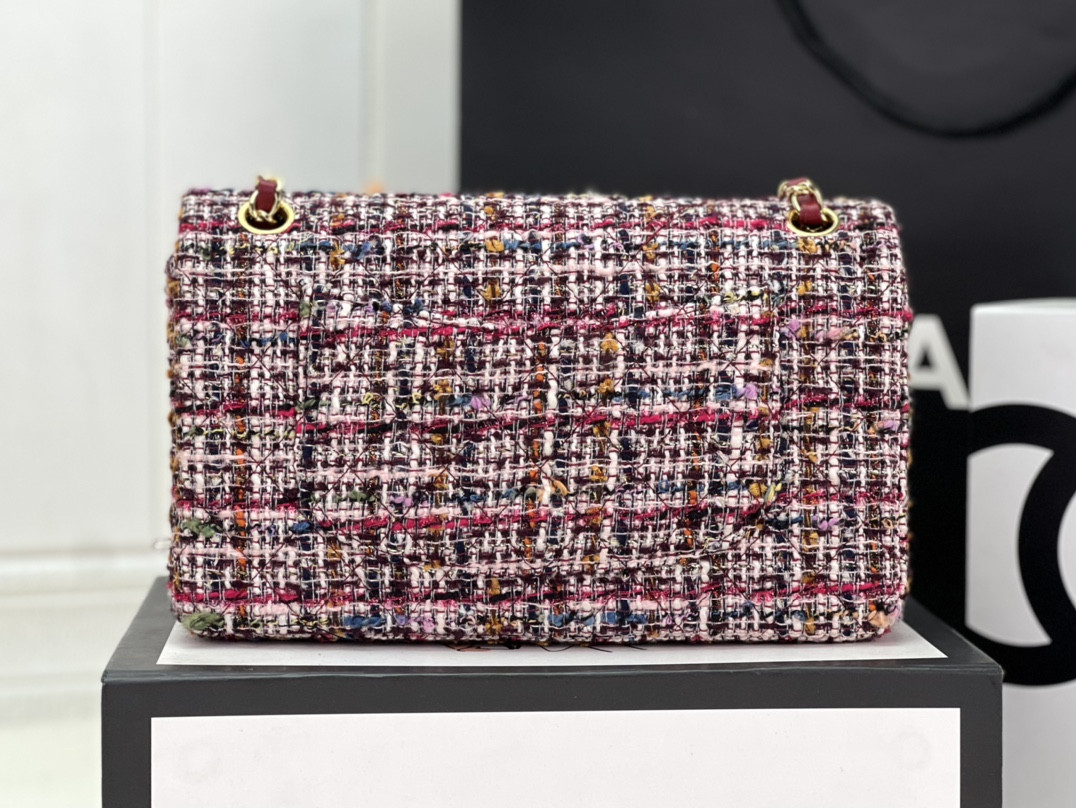 Ch**el classic 11.12 handbag tweed & gold-tone metal 6 × 9.9 × 2.5 in