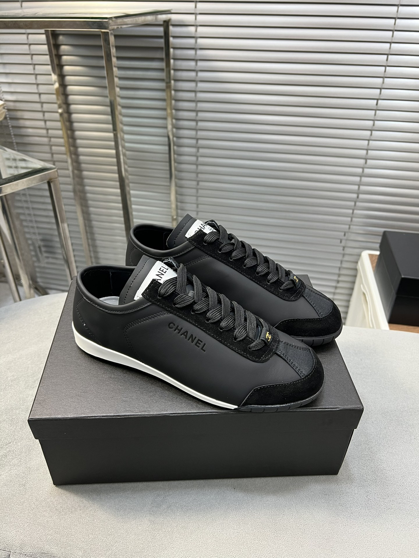 UA Ch**el SNEAKERS Calfskin & Suede Calfskin Black