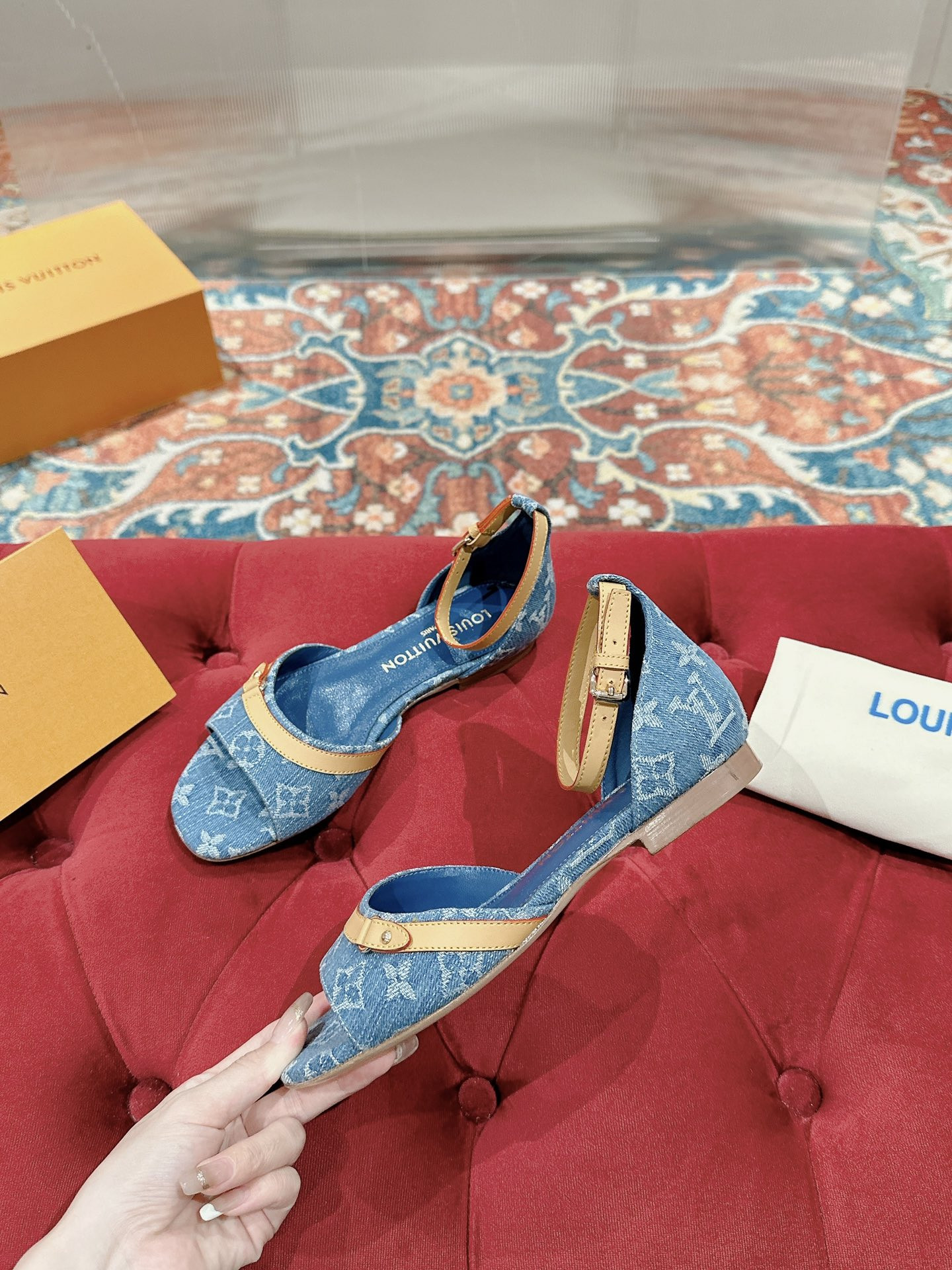 LV Helios Flat Sandal