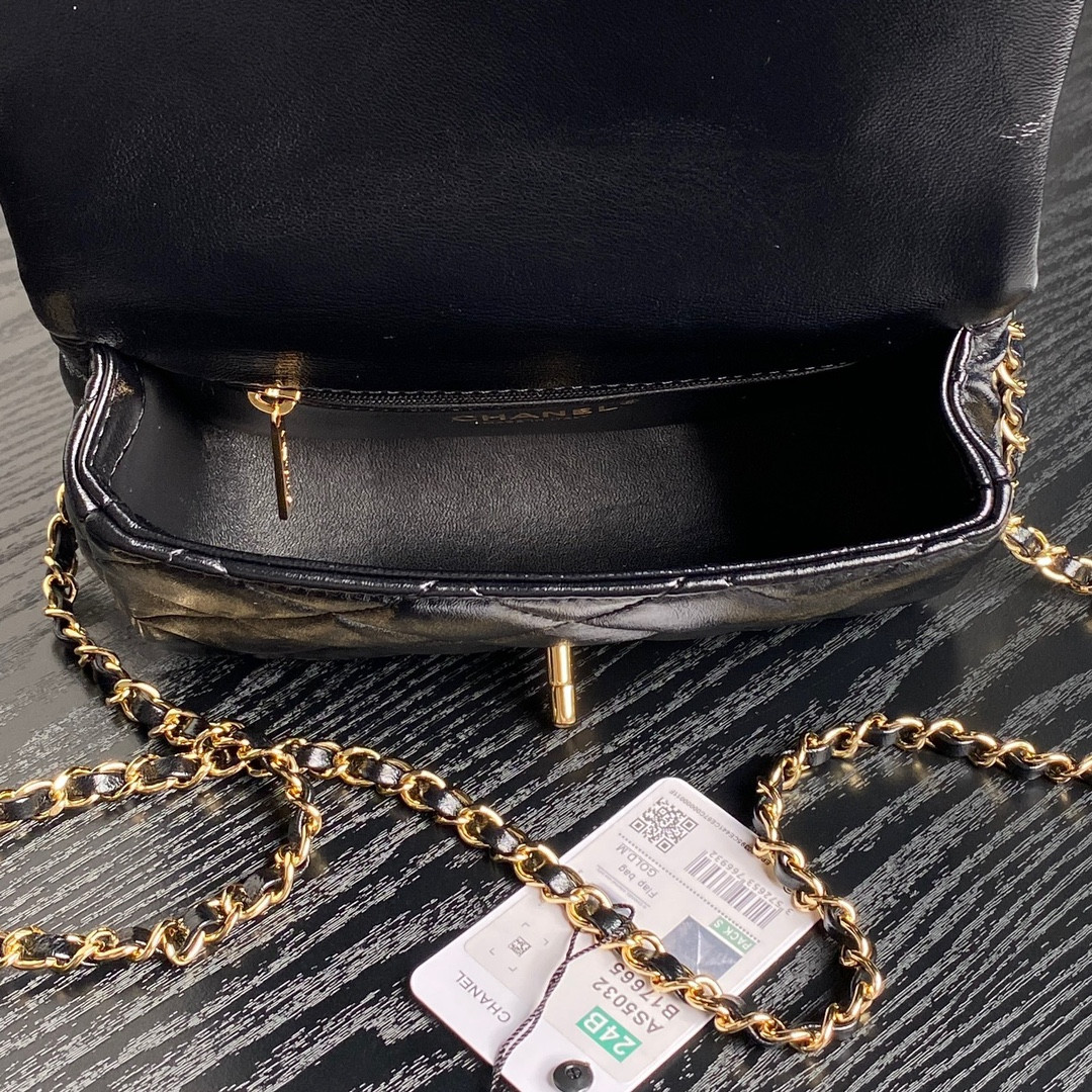 Ch**el MINI FLAP BAG WITH TOP HANDLE 14×19×8.5cm