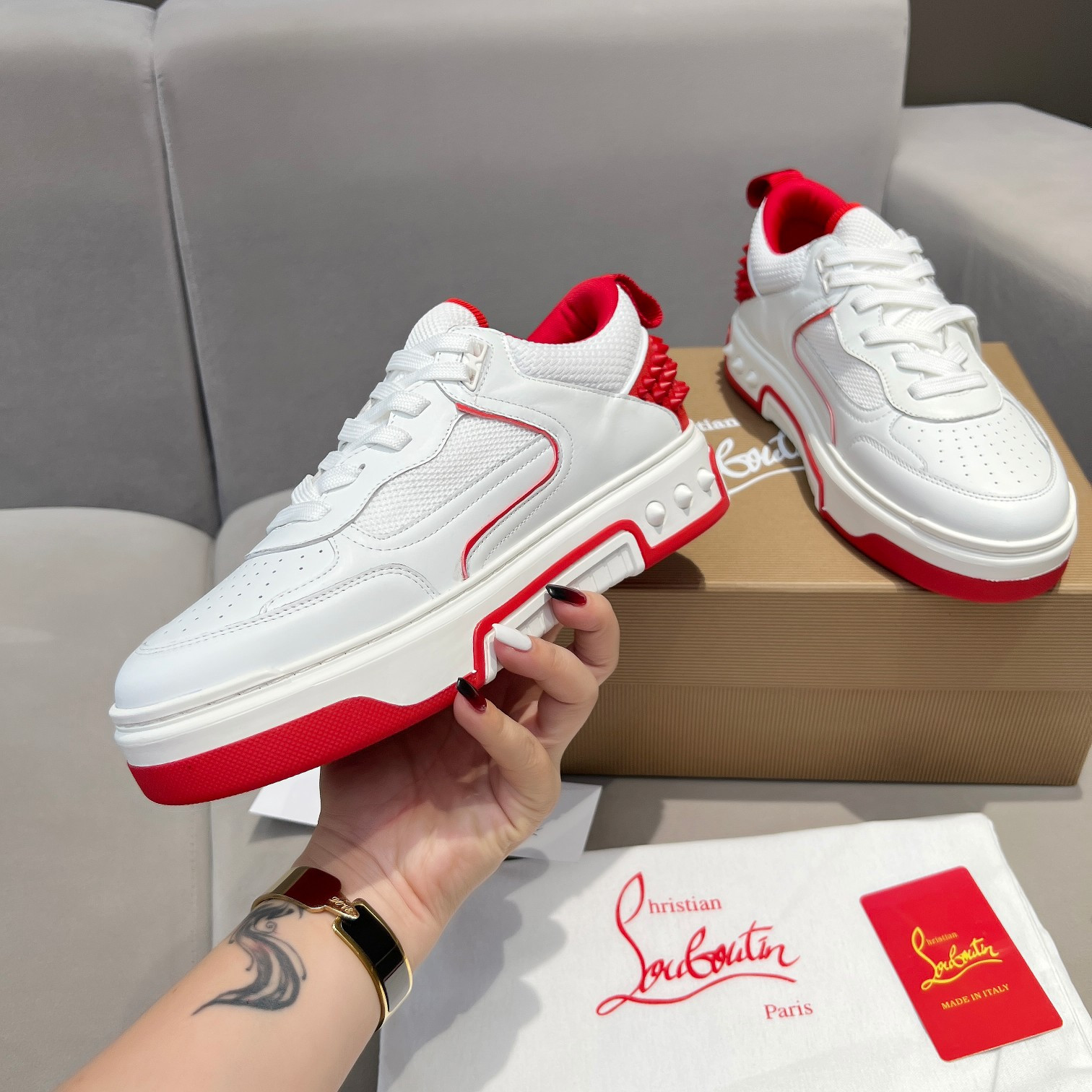 UA Chr1st1an Louboutin 2024 [New]ASTROLOUBI Unisex Thick-Soled Sneakers