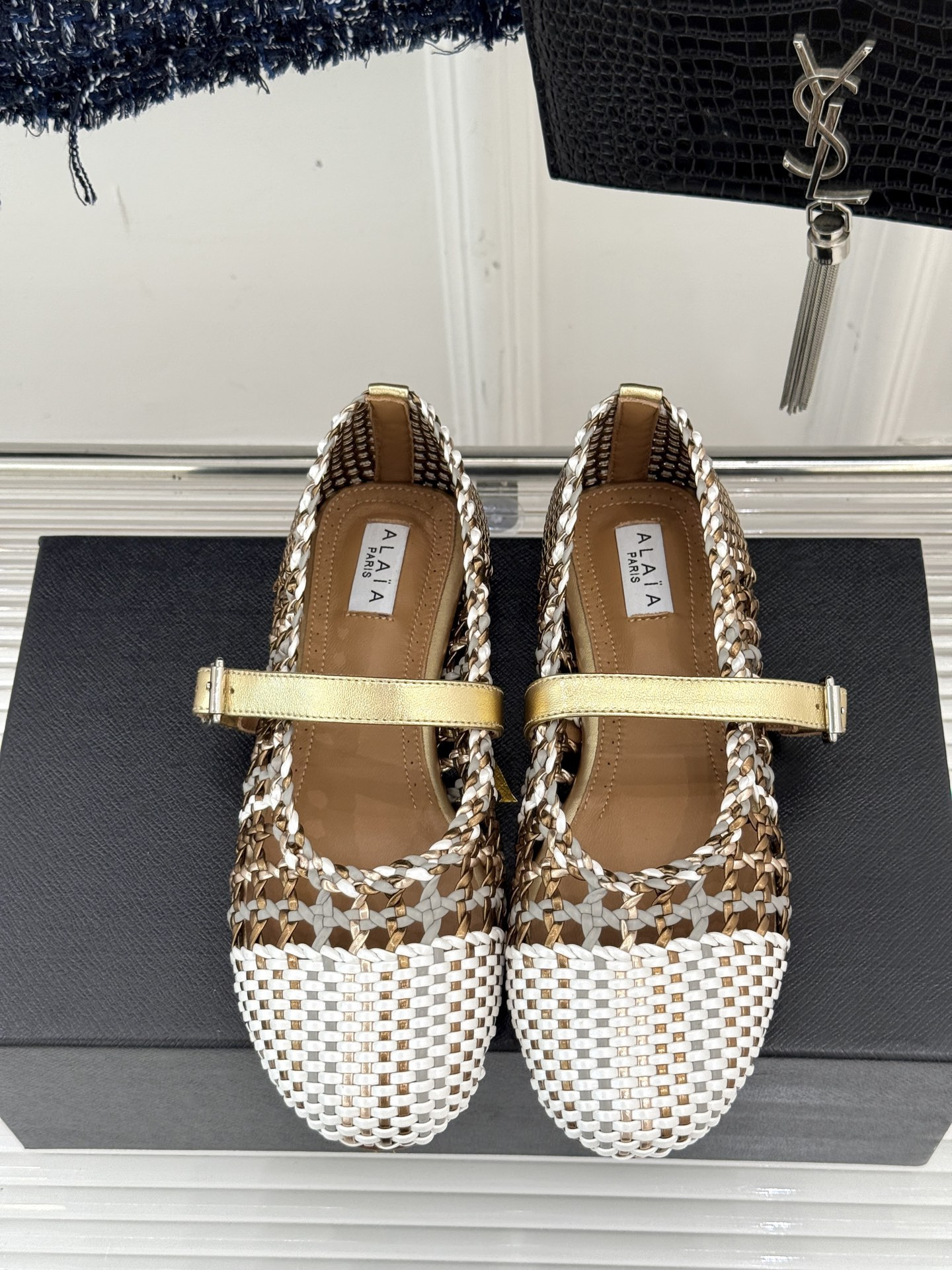 ua alaïa hollow woven mary jane flats(cusT0mized size 7-10 days production time)
