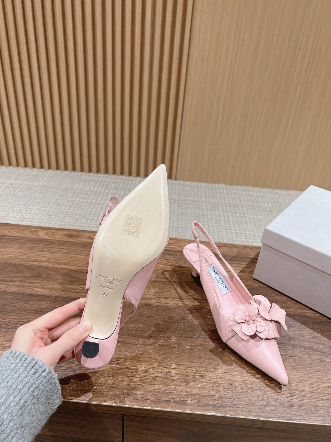 UA J1m*y Ch00 ROSALIA FLOWERS Slingbacks 4.5cm