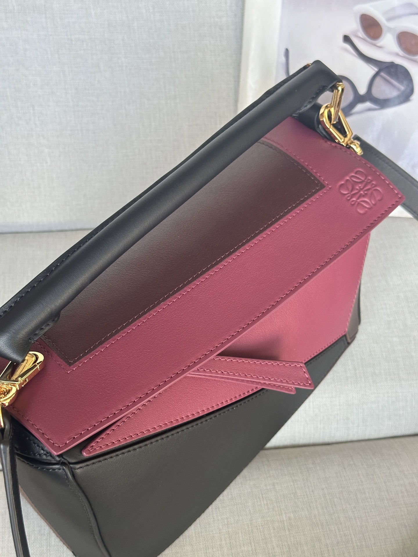 L0ew* x albers small puzzle bag in nappa calfskin 16.5x24x10.5cm