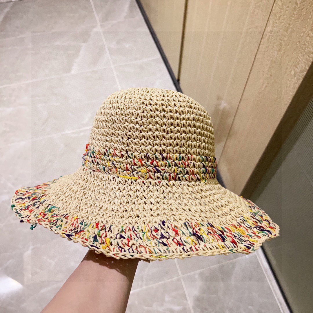 Ce1i*e crochet straw bucket hat