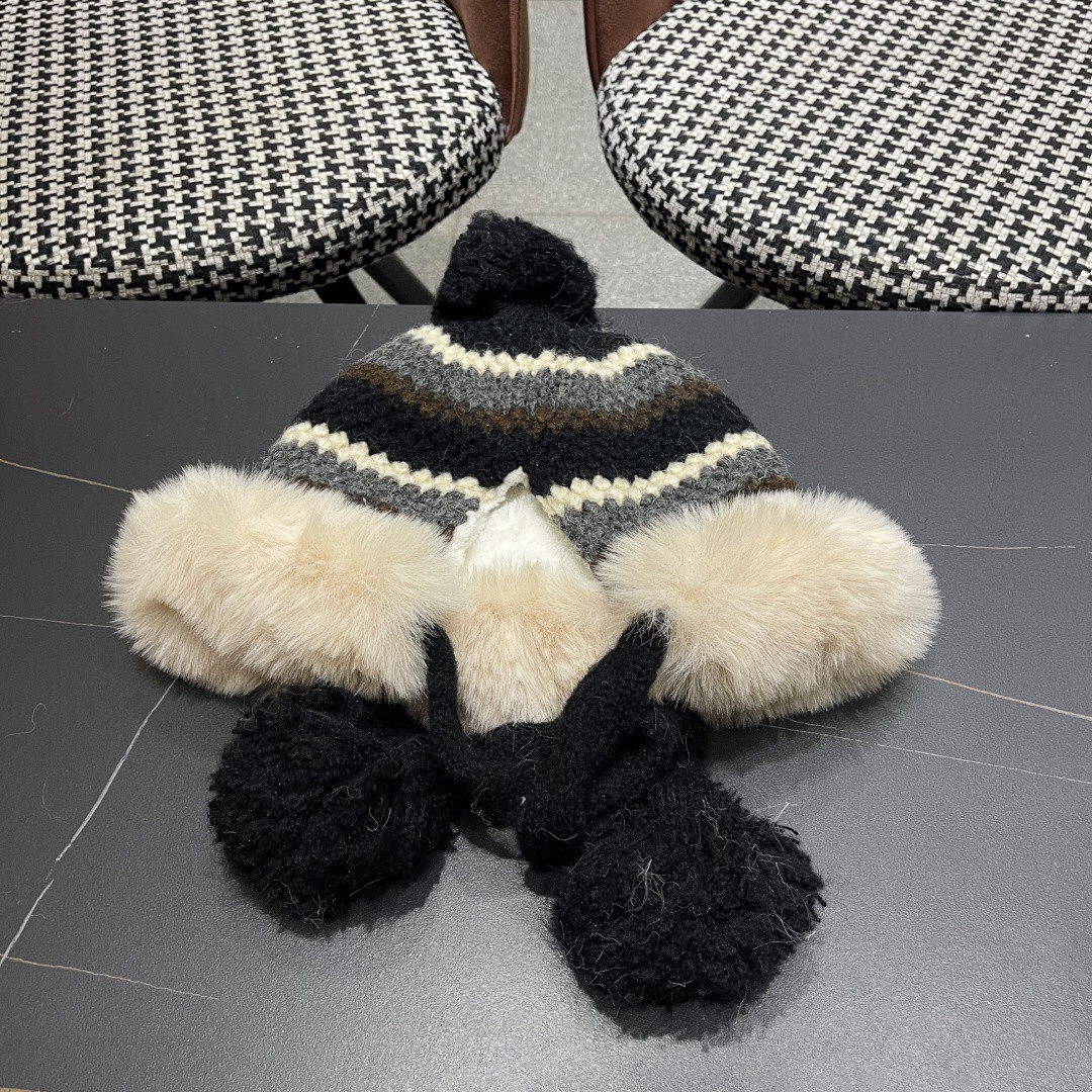 F**di knit trapper hat