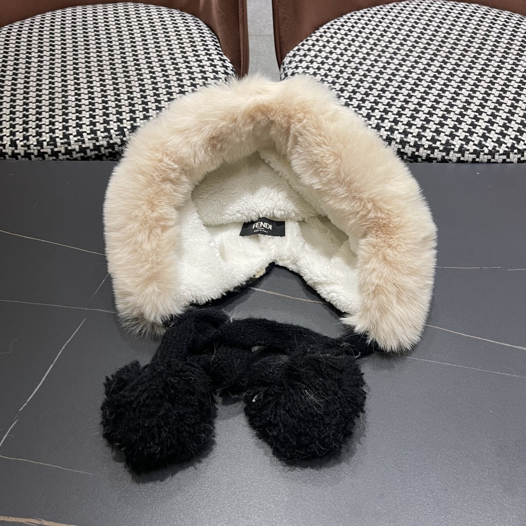 F**di knit trapper hat