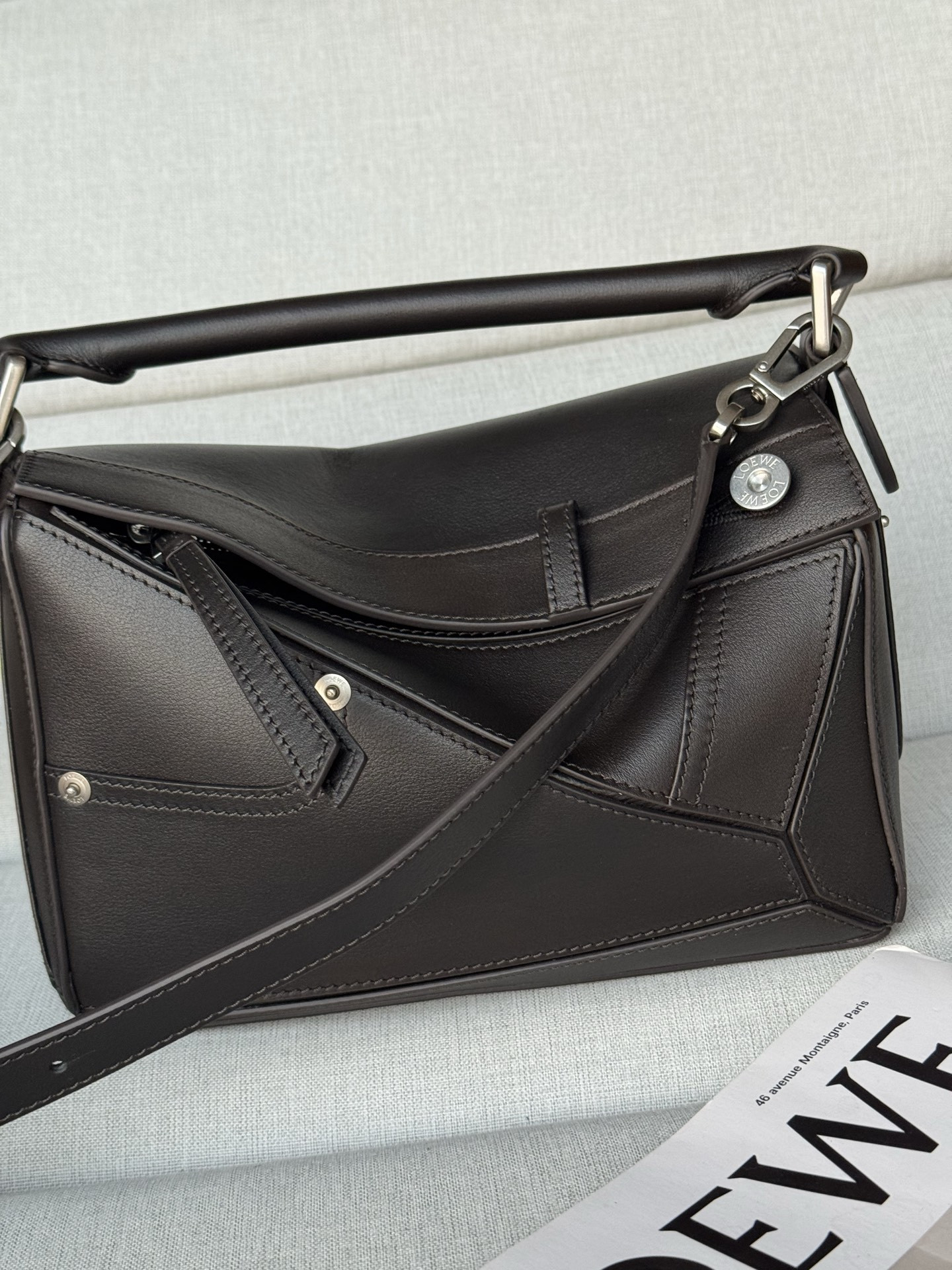 L0ew* panta small puzzle bag in shiny calfskin 16.5x24x10.5cm