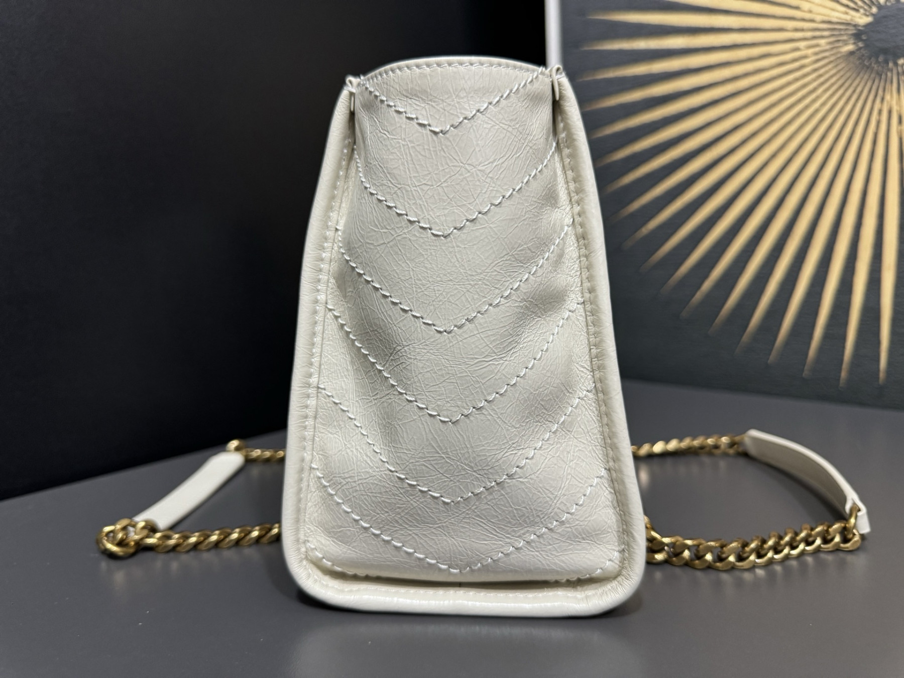 Y51 niki small shopping in vintage leather 25x19x10cm