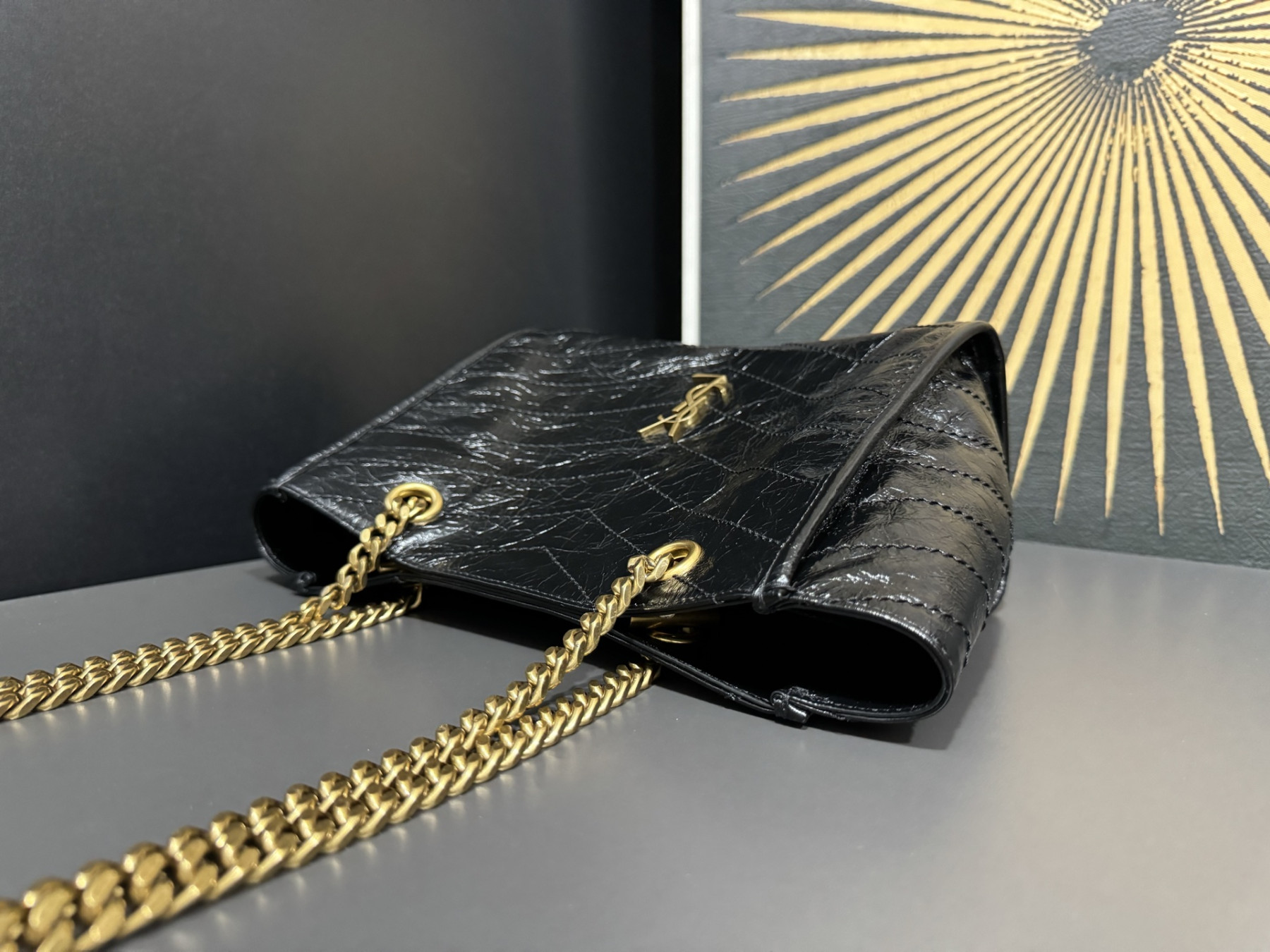 Y51 niki small shopping in vintage leather 25x19x10cm