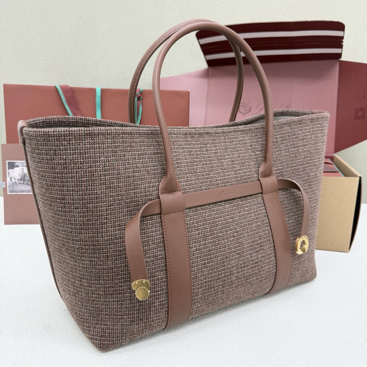 L0r0 P1ana large ghiera shopper 40x26x18cm