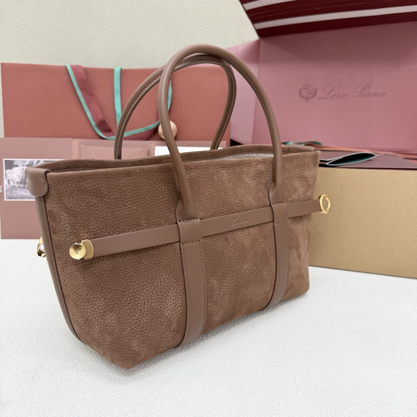 L0r0 P1ana small ghiera shopper 28x19x12cm