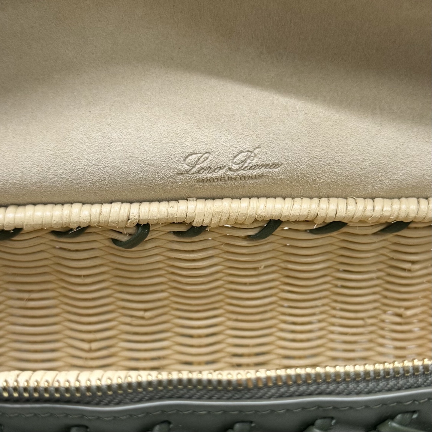 L0r0 P1ana extra pocket l19 wicker bag 19 x 11.5 x 7cm