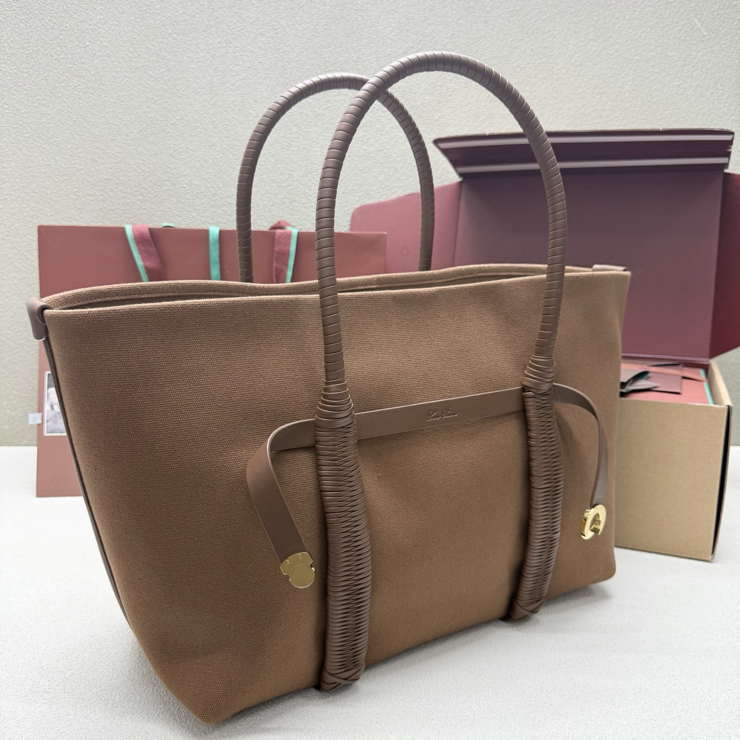 L0r0 P1ana large ghiera shopper 40x26x18cm